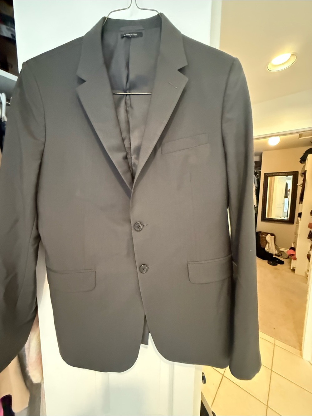 Prada Men's Dark Gray Two-Button Suit Jacket